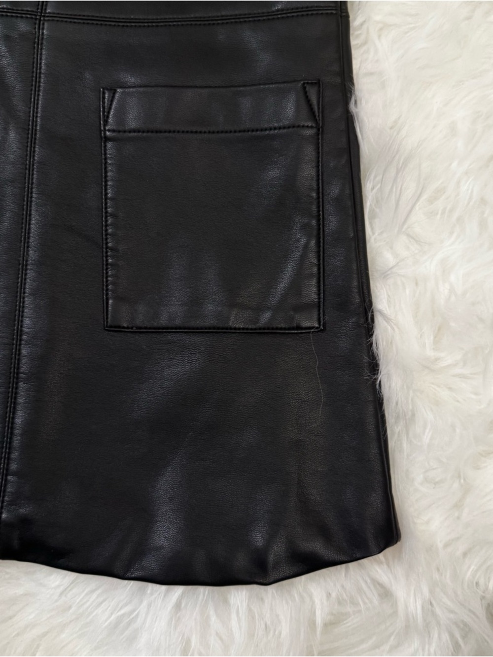 Habitual Black Faux Leather Pocket Dress for Girls - Picture 3 of 10